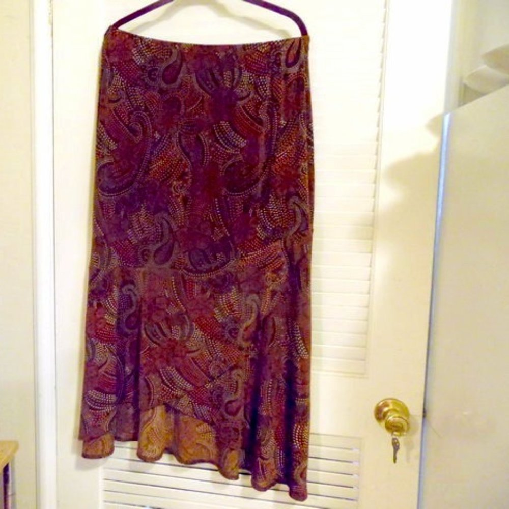 Paisley Print Maxi Skirt - Multicolor